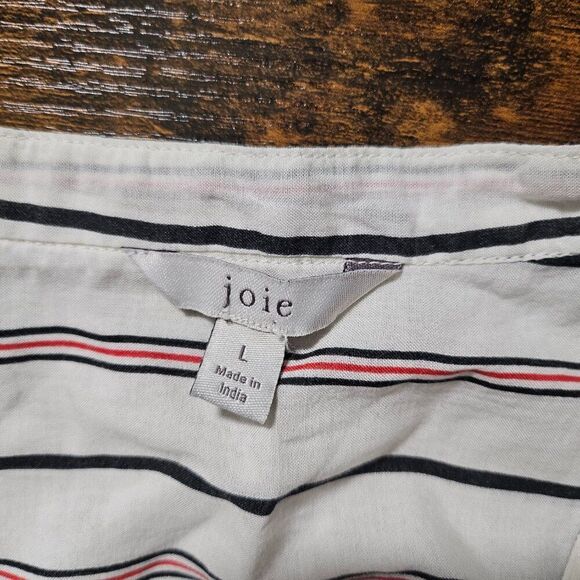 Joie Large Long Sleeve Striped Cotton Blend - Picture 7 of 9